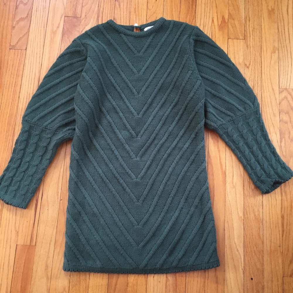 Listicle Sweater Dress Green